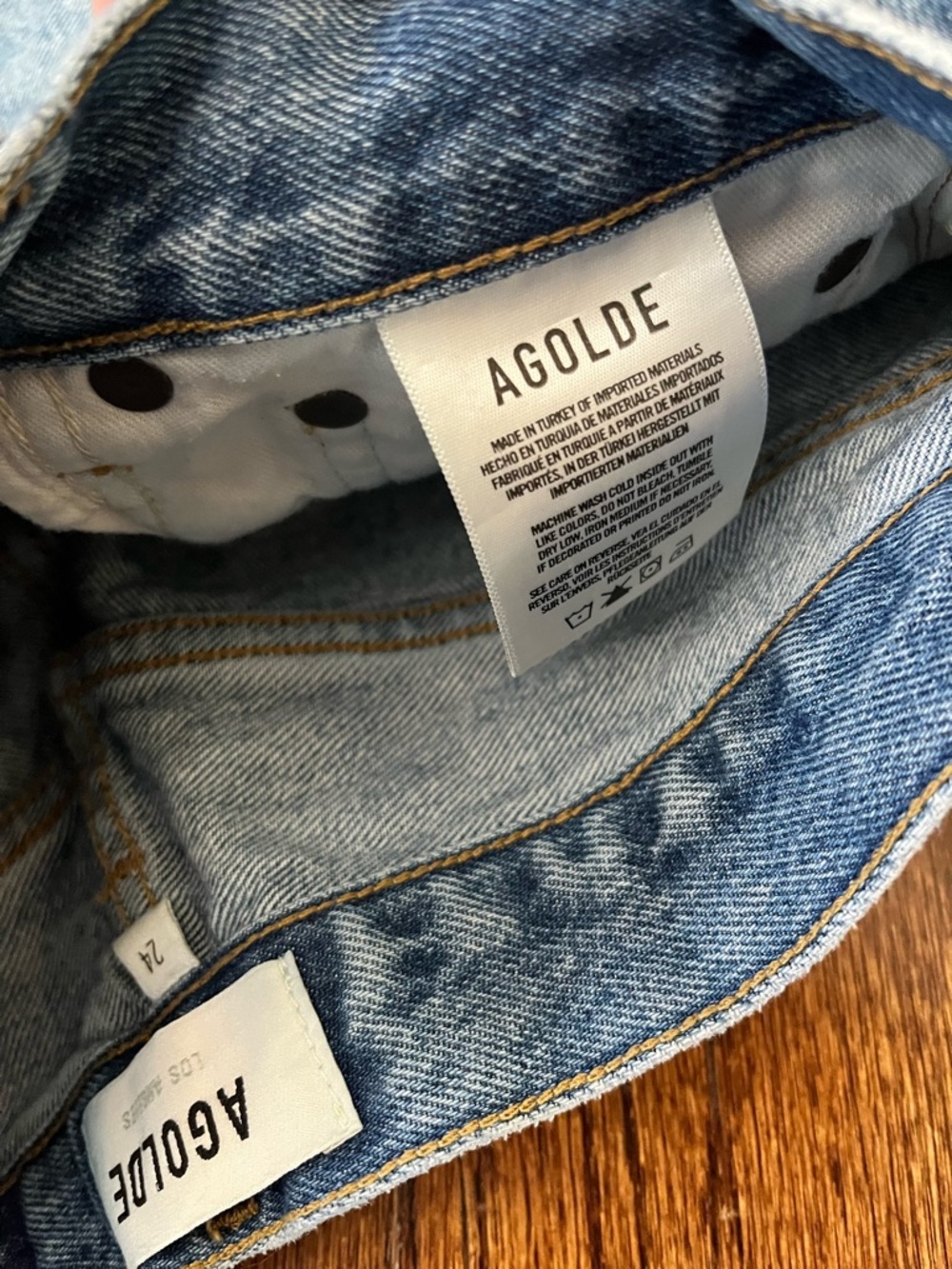 Agolde Parker Long Denim Shorts - Picture 6 of 8